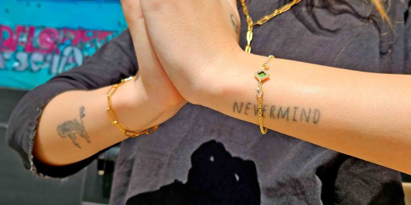 Christian Bracelets for Her With Elegant Gold Beads and Purple Charm by My Nano Jewelry
